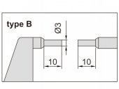 Micrometru mecanic pentru masurarea canelurilor, varf 10x3mm, 0-25mm